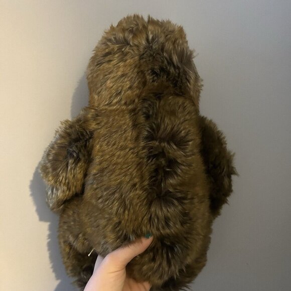 Miyoni by Aurora Plush Fluffy Sloth Stuffed Animal Sloth Dark Brown New NWT - Picture 5 of 7